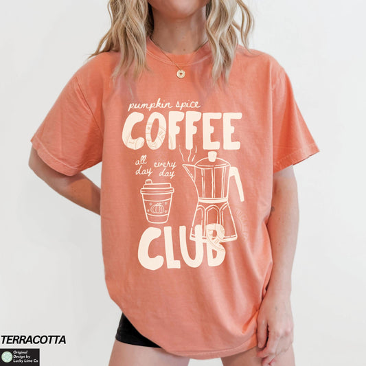 Pumpkin Spice Shirt, Pumpkin Spice Lover Shirt, Coffee Club Shirt, Womens Fall Tee, Coffee Lover Gift, Aesthetic Graphic Tee