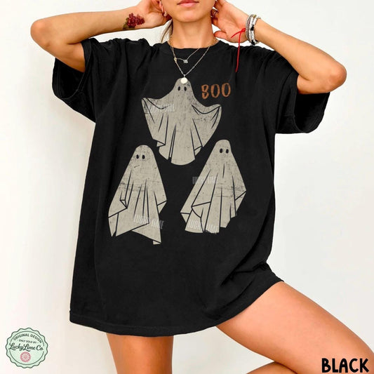 Halloween Ghost Shirt, Halloween TShirt, Vintage Haunted House Shirt, Spooky Season Graphic Tee, Spooky Vibes, Cute Ghost