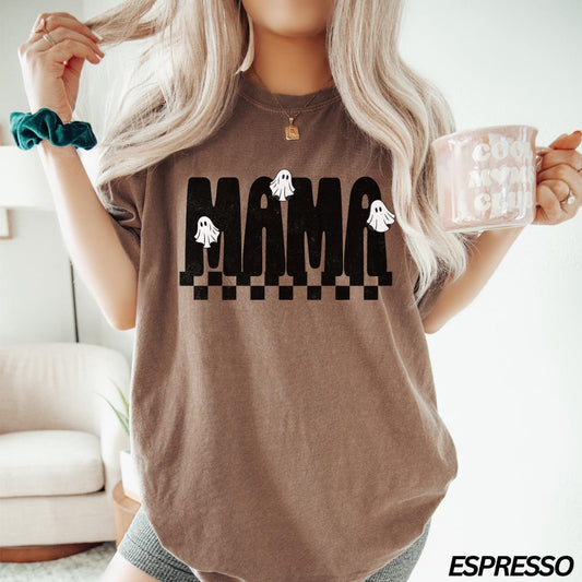Spooky Mama Shirt, Halloween Mama Shirt, Retro Ghost Shirt, Tee, Gift for Mom, Cute Mom Tshirt, Mom Life Shirt, New Mom Gift