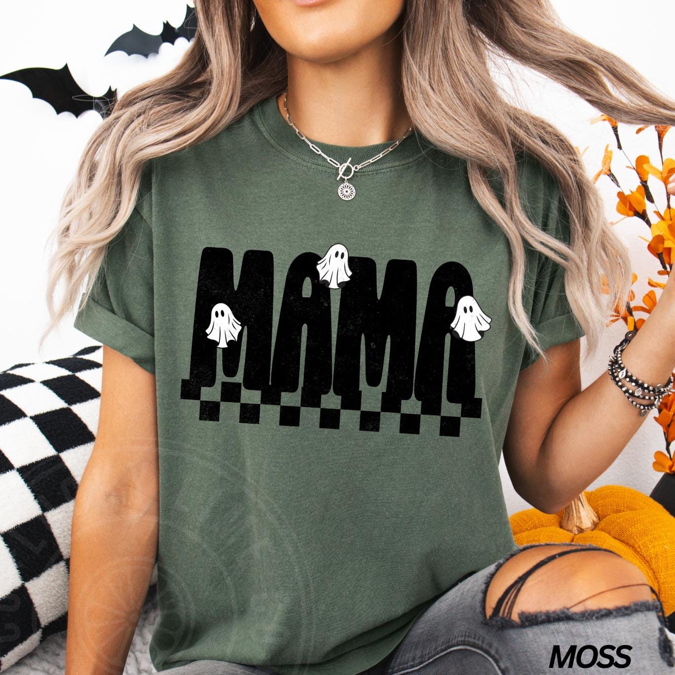 Spooky Mama Shirt, Halloween Mama Shirt, Retro Ghost Shirt, Tee, Gift for Mom, Cute Mom Tshirt, Mom Life Shirt, New Mom Gift