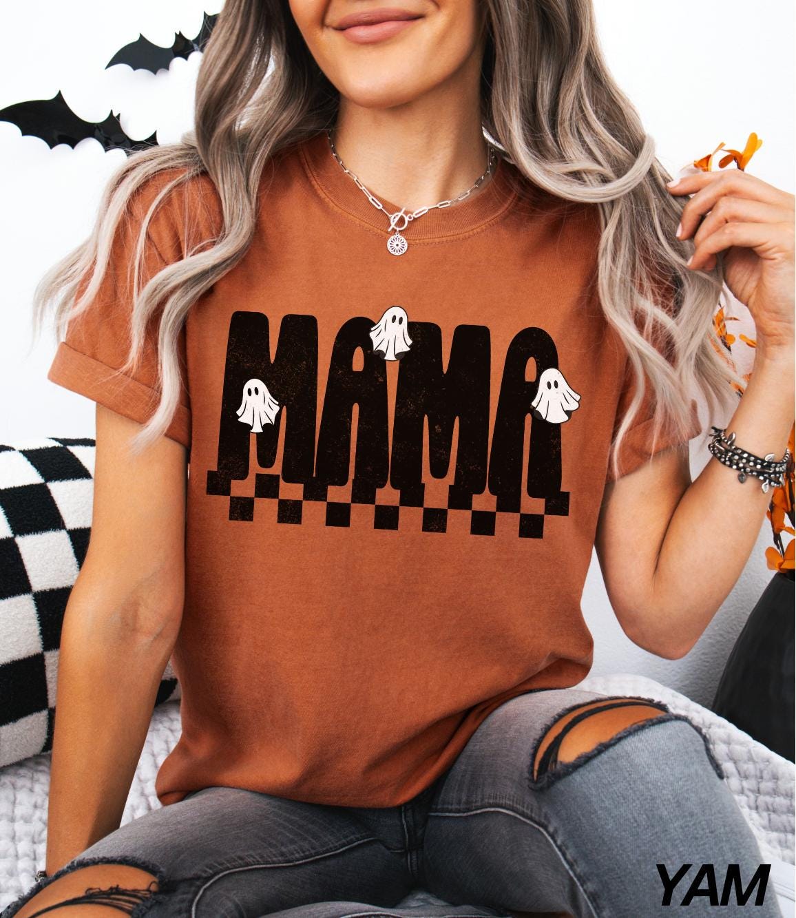 Spooky Mama Shirt, Halloween Mama Shirt, Retro Ghost Shirt, Tee, Gift for Mom, Cute Mom Tshirt, Mom Life Shirt, New Mom Gift