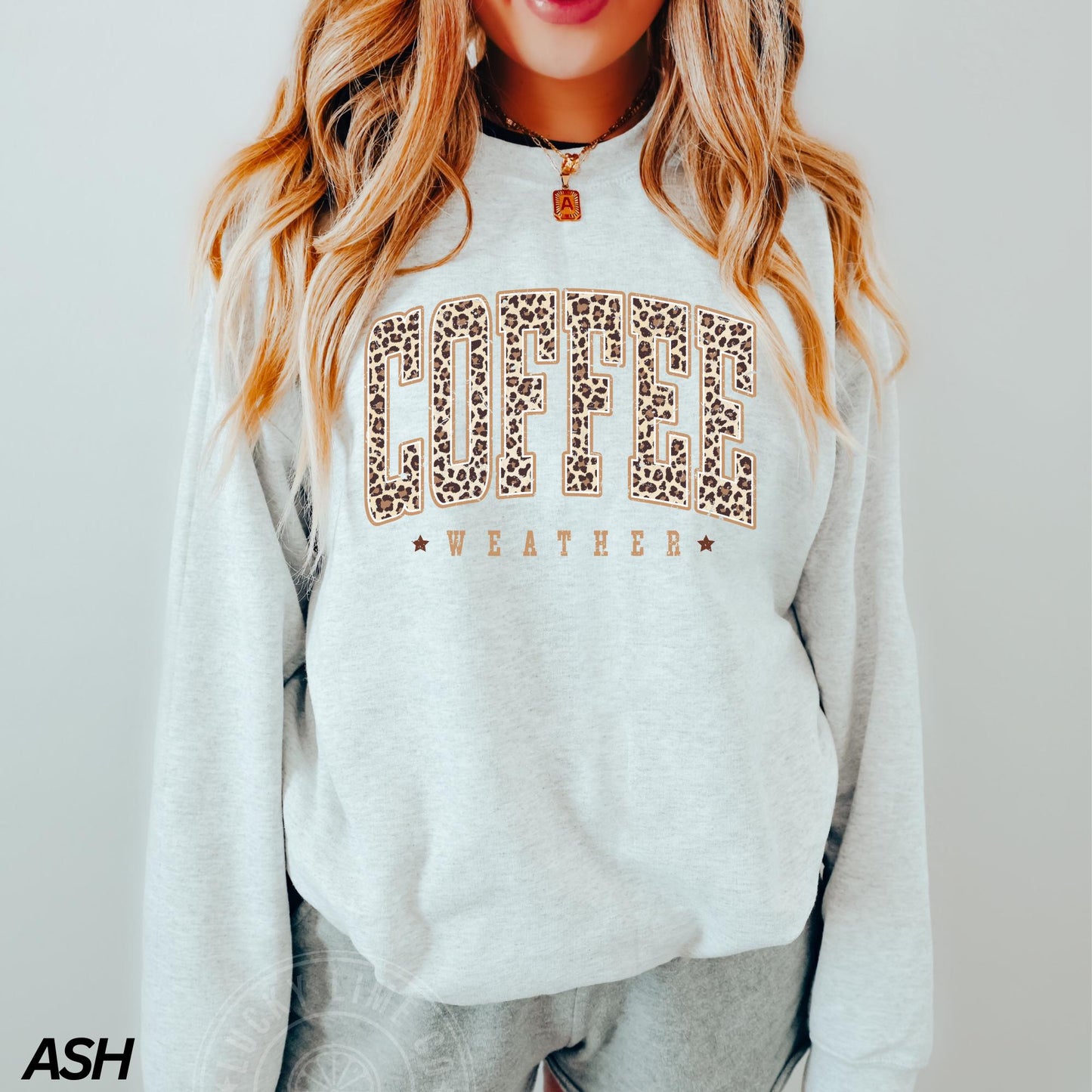 Coffee Weather Sweatshirt, Leopard Print Sweatshirt, Coffee Lover Shirt, Fall Sweatshirt for Women, Autumn Girly, Coffee Lover Sweatshirt