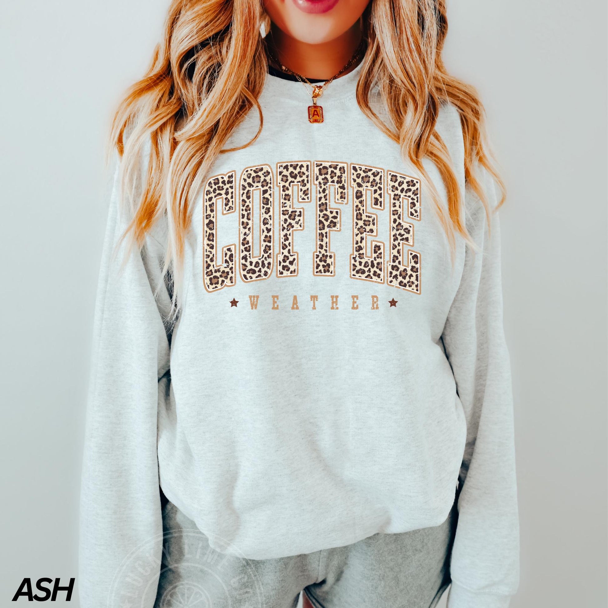 Coffee Weather Sweatshirt, Leopard Print Sweatshirt, Coffee Lover Shirt, Fall Sweatshirt for Women, Autumn Girly, Coffee Lover Sweatshirt