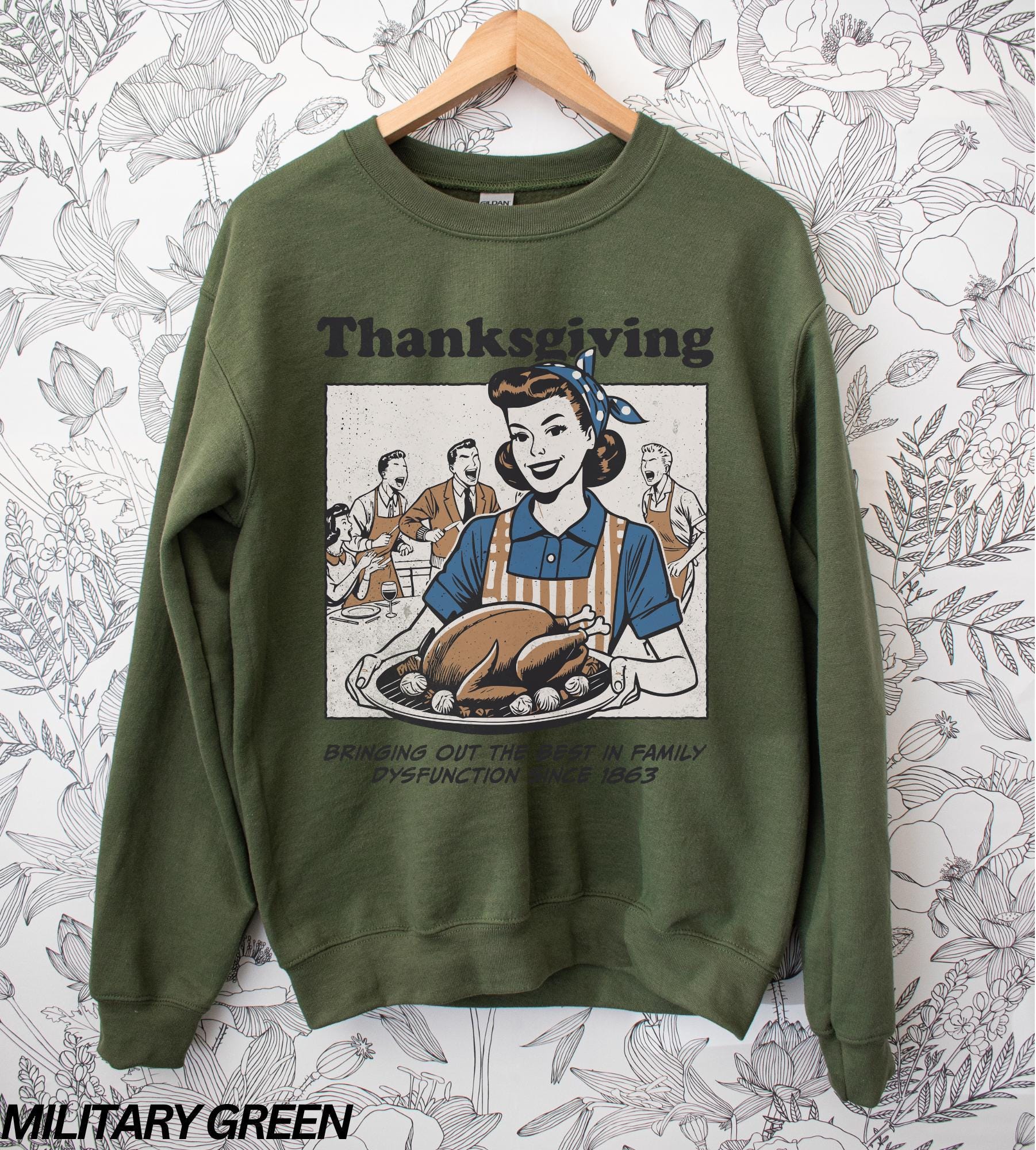 Retro Thanksgiving Sweatshirt, Funny Thanksgiving Shirt, Fall Sweatshirt, Holiday Sweater, Thanksgiving Gift, Autumn Shirt, Womens Sweater