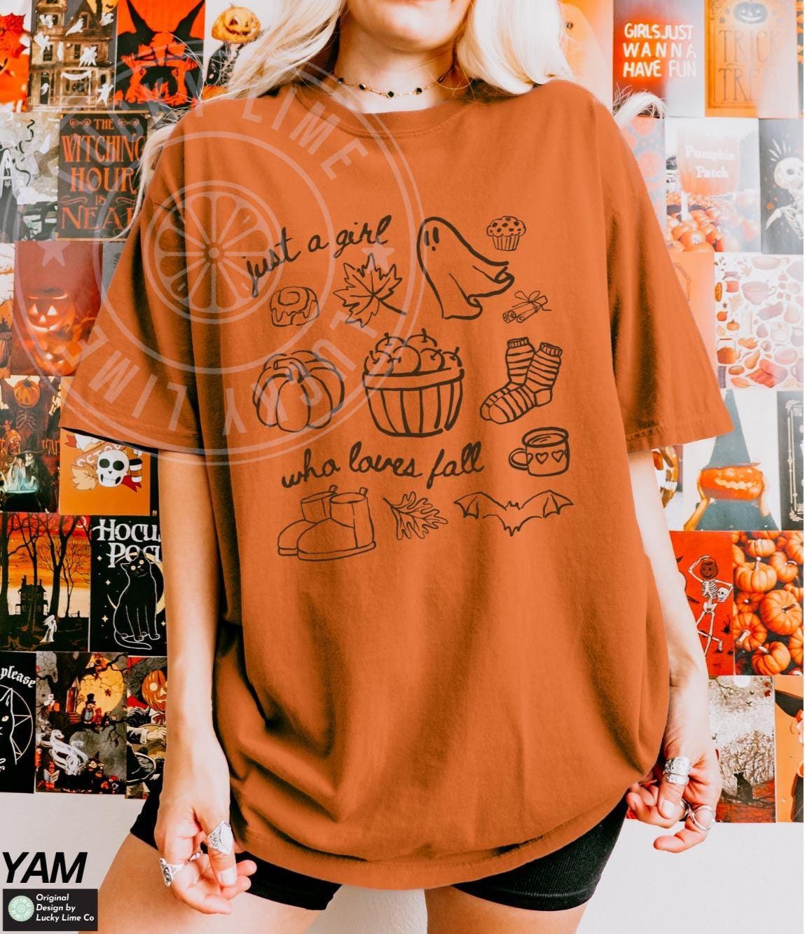 Just A Girl Who Loves Fall Shirt, Pumpkin Season Shirt, Coffee Weather Shirt, Halloween Shirt, Fall Shirt, Autumn Shirt, Cute Ghost Shirt