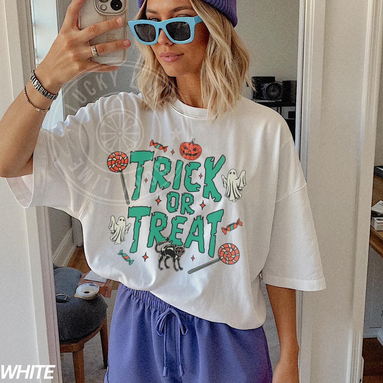 Trick or Treat Shirt, Halloween Shirt, Pumpkin Season Shirt, Cute Ghost Shirt, Spooky Vibes Shirt, Retro Halloween Tee, Fall