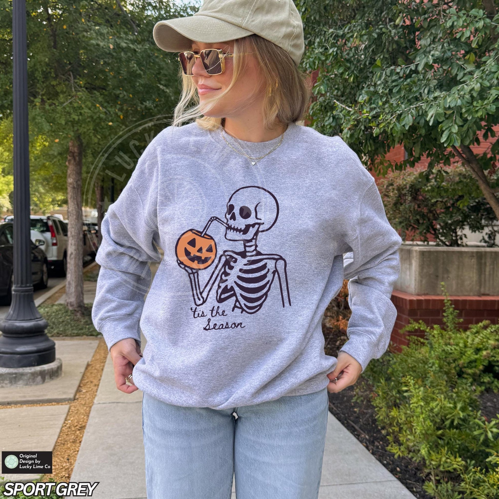Tis The Season Halloween Sweatshirt, Skeleton Halloween Shirt, Funny Halloween Sweatshirt, Fall Shirt, Unisex Halloween, Pumpkin Season Tee