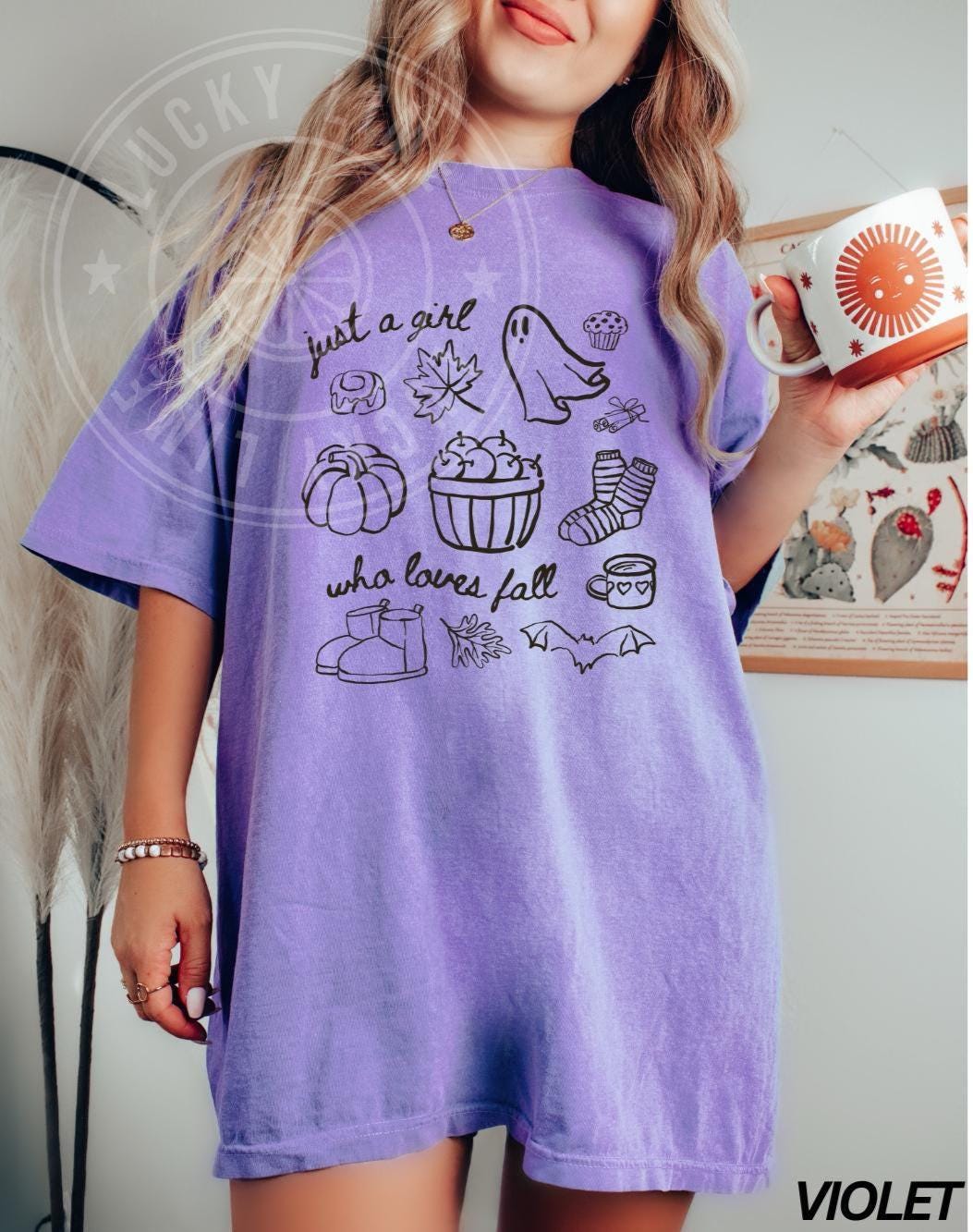 Just A Girl Who Loves Fall Shirt, Pumpkin Season Shirt, Coffee Weather Shirt, Halloween Shirt, Fall Shirt, Autumn Shirt, Cute Ghost Shirt