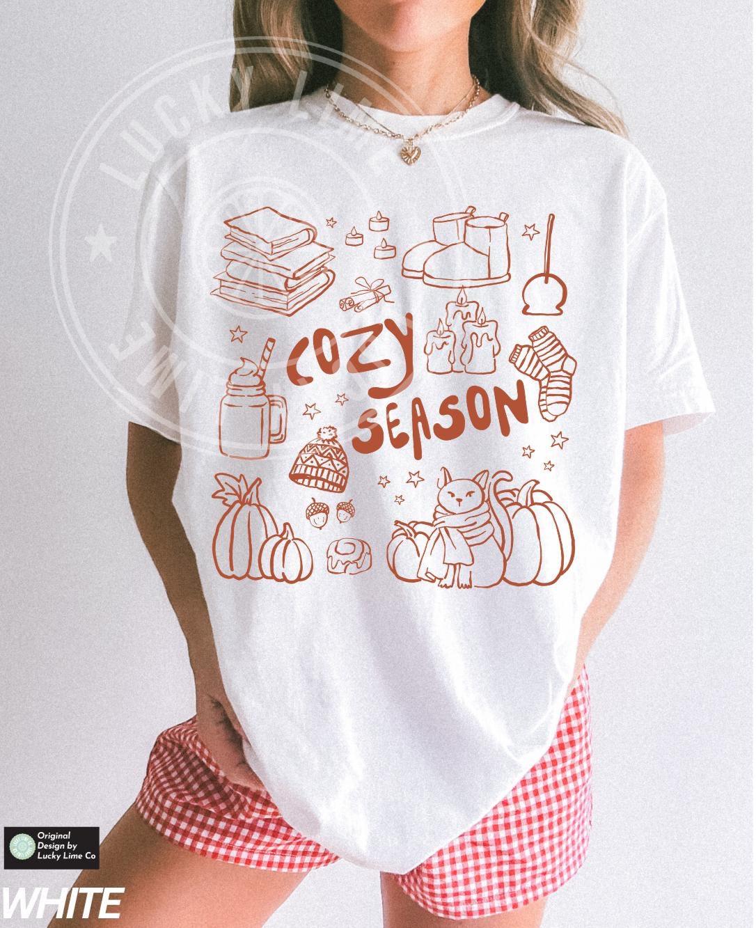 Cozy Season Shirt, Fall Vibes Shirt, Fall Tee, Fall pumpkin Shirt, Autumn Shirt, Pumpkin Season Top, Retro Fall Graphic Tee
