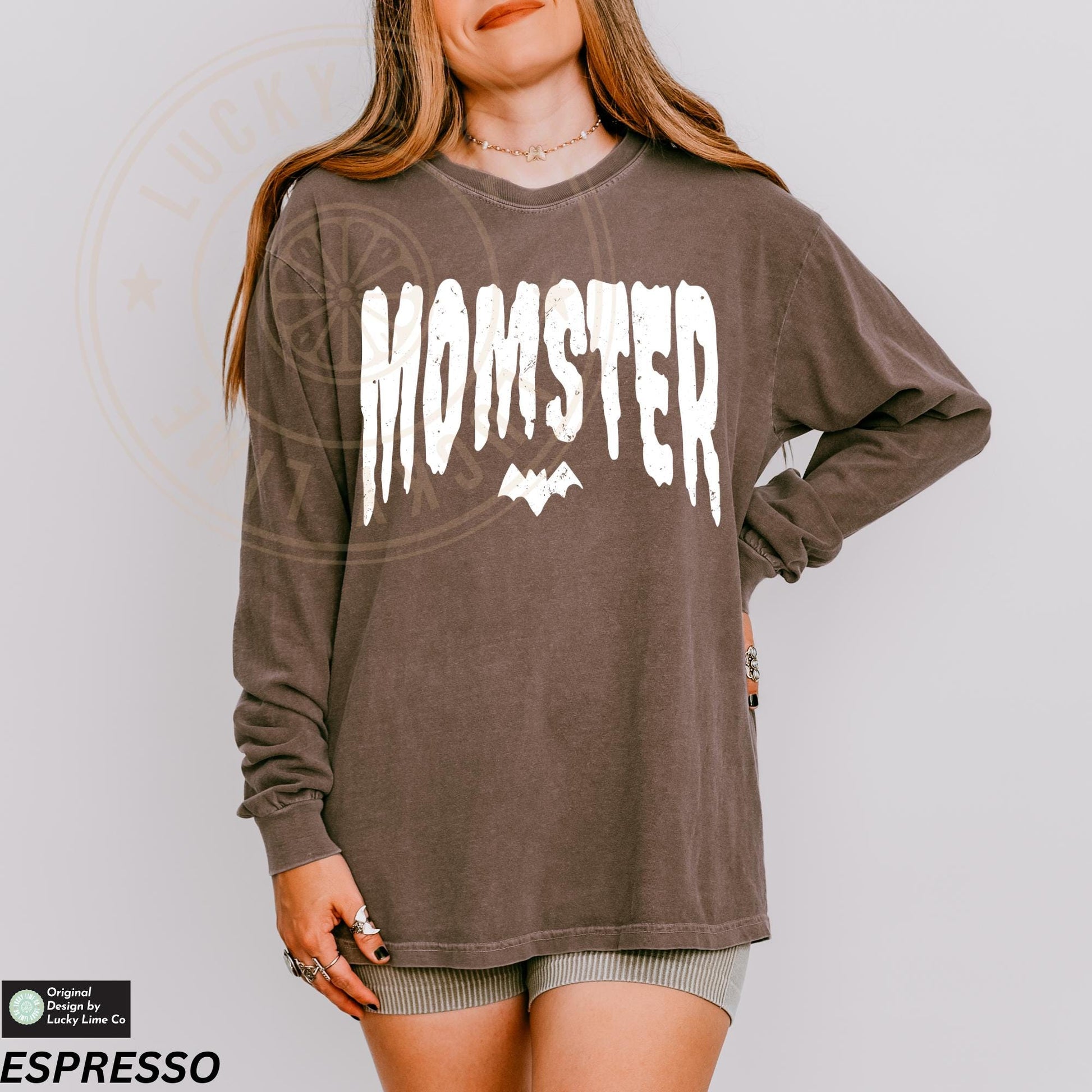Momster Shirt, Long Sleeve Shirt, Mama Halloween Shirt, Spooky Mama Shirt, Mom Life Shirt, Funny Halloween Long Sleeve Tee