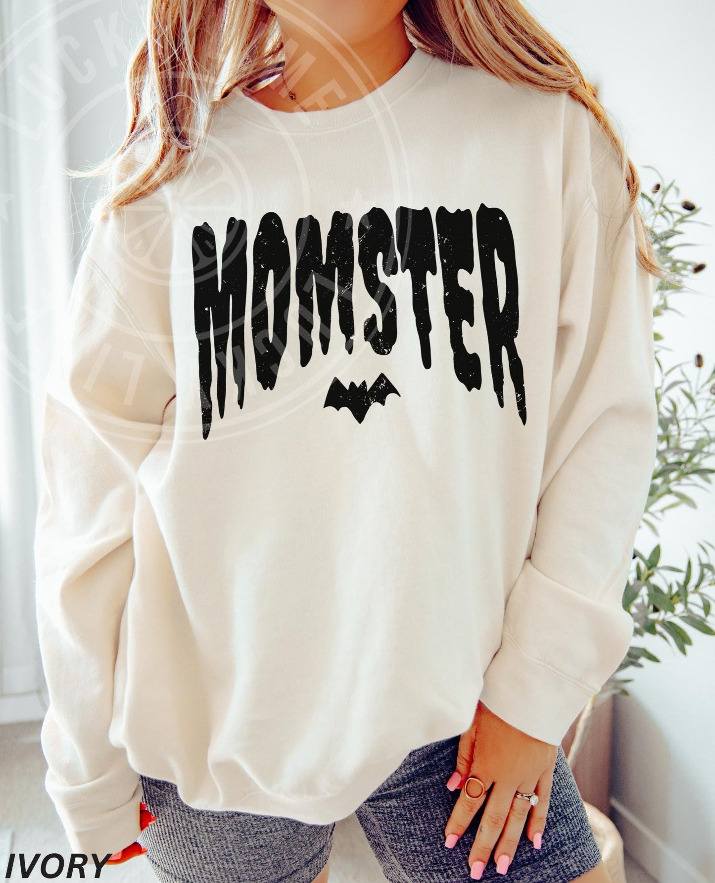 Momster Sweatshirt, Spooky Mama Sweatshirt, Mama Shirt, Mom Life Shirt, LIGHTWEIGHT Sweatshirt, Fall Sweatshirt for Her