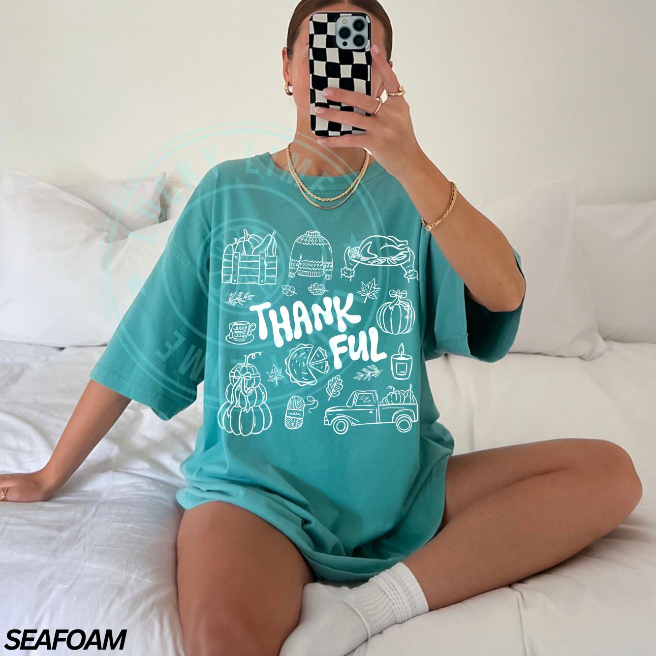Retro Thanksgiving Shirt, Pumpkin Shirt Thankful Shirt, Thanksgiving Shirt, Fall Doodles Shirt, Fall Clothing, Autumn Tee