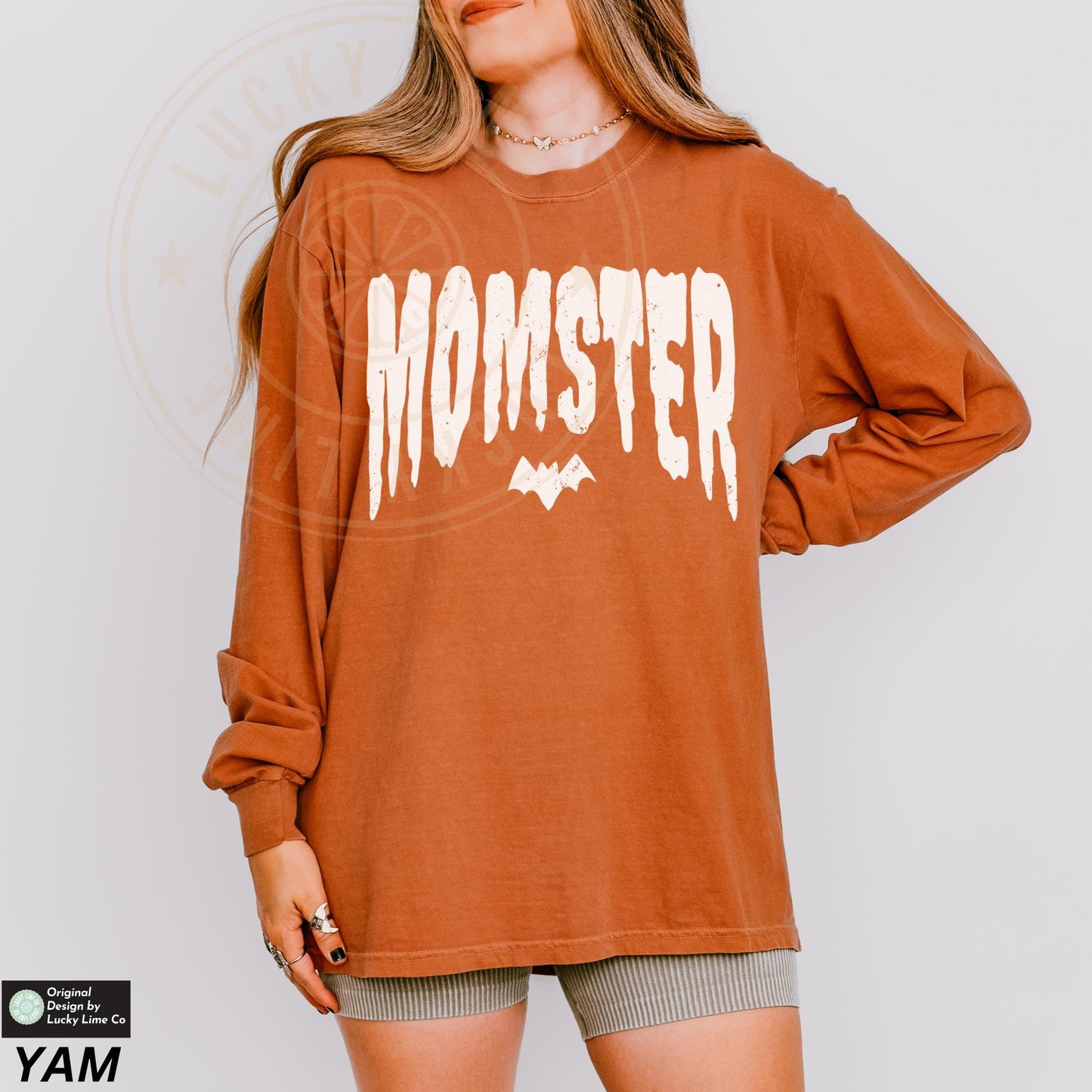 Momster Shirt, Long Sleeve Shirt, Mama Halloween Shirt, Spooky Mama Shirt, Mom Life Shirt, Funny Halloween Long Sleeve Tee