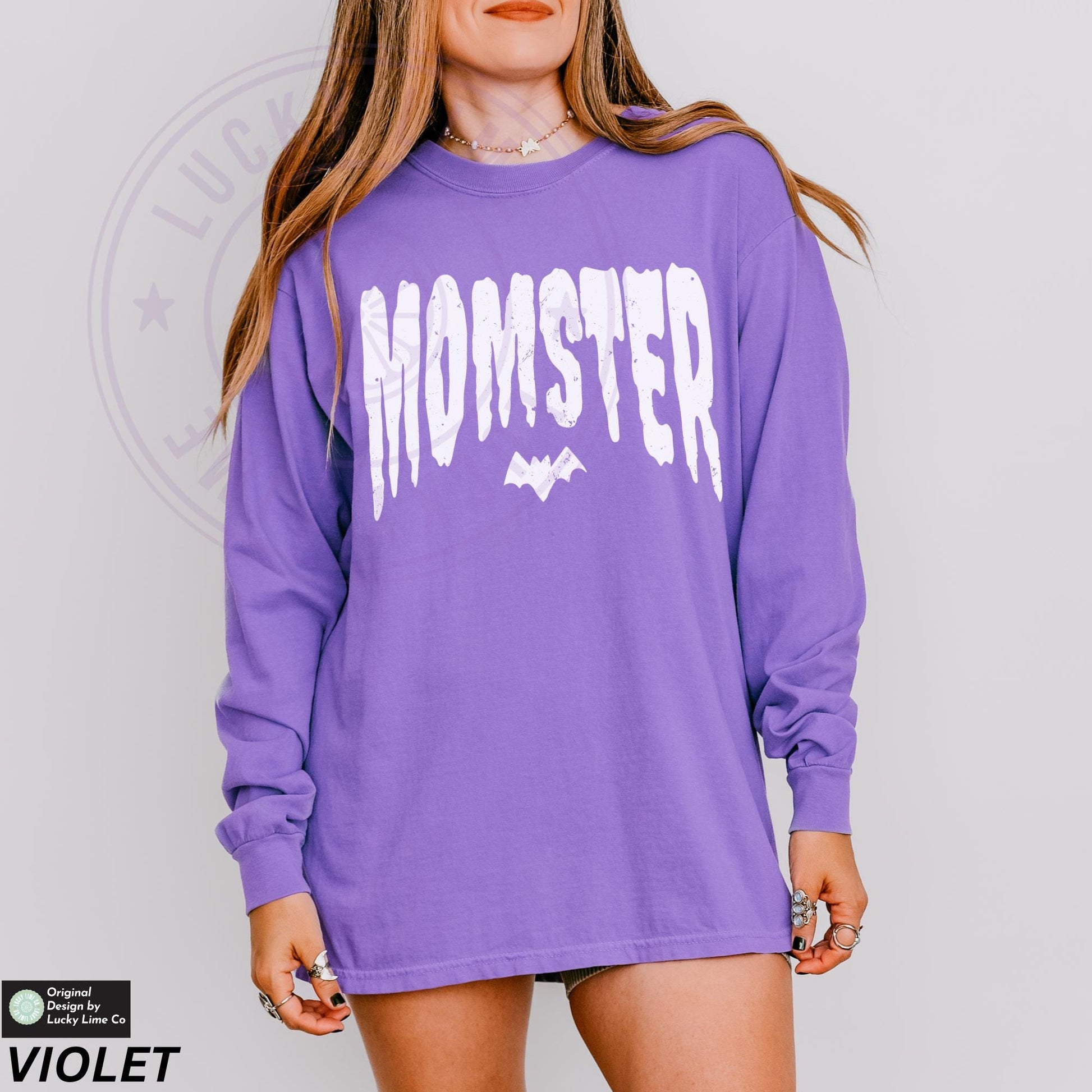 Momster Shirt, Long Sleeve Shirt, Mama Halloween Shirt, Spooky Mama Shirt, Mom Life Shirt, Funny Halloween Long Sleeve Tee