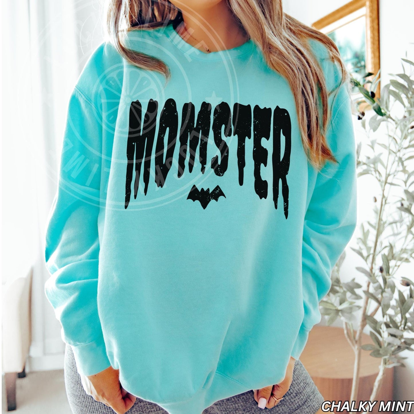 Momster Sweatshirt, Spooky Mama Sweatshirt, Mama Shirt, Mom Life Shirt, LIGHTWEIGHT Sweatshirt, Fall Sweatshirt for Her