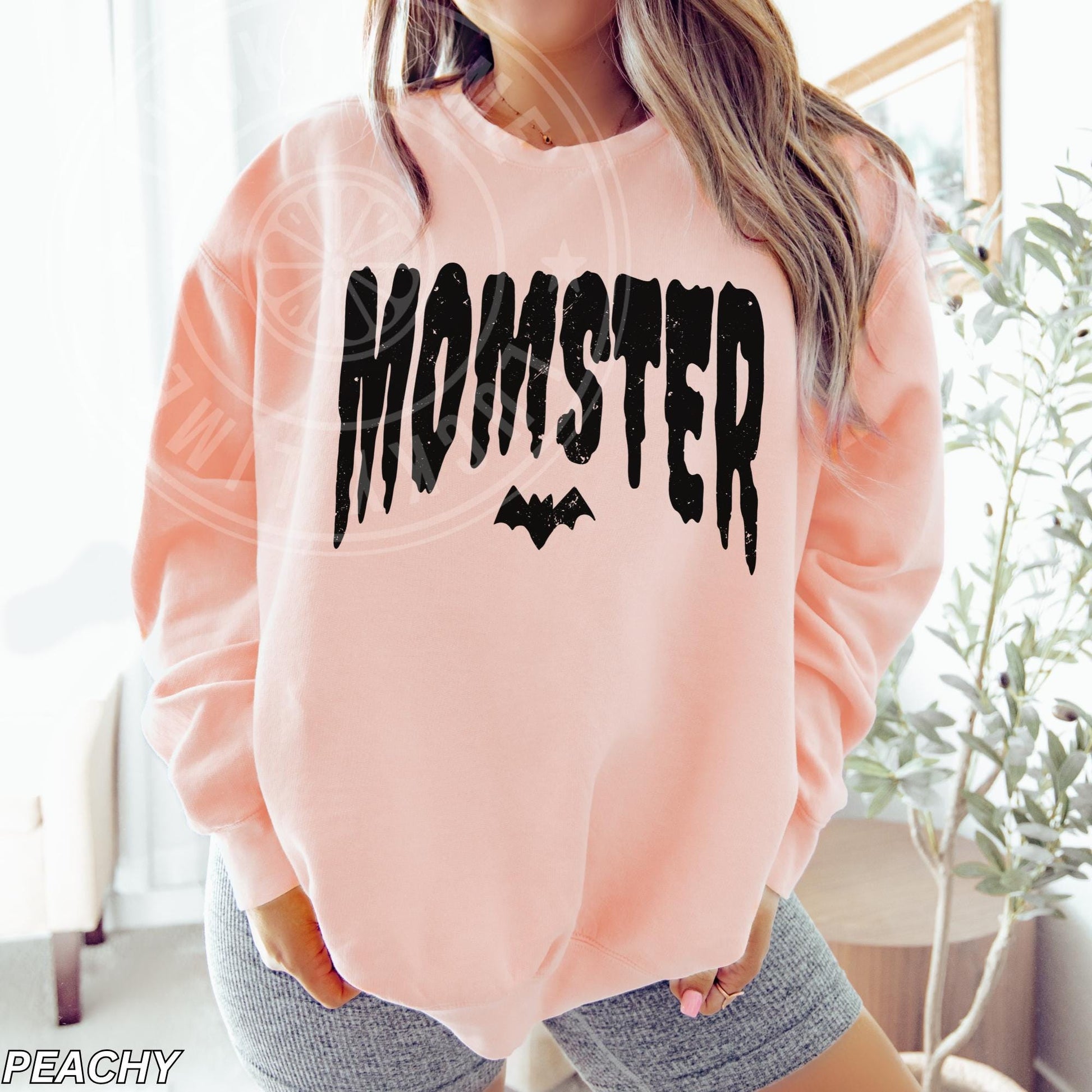 Momster Sweatshirt, Spooky Mama Sweatshirt, Mama Shirt, Mom Life Shirt, LIGHTWEIGHT Sweatshirt, Fall Sweatshirt for Her