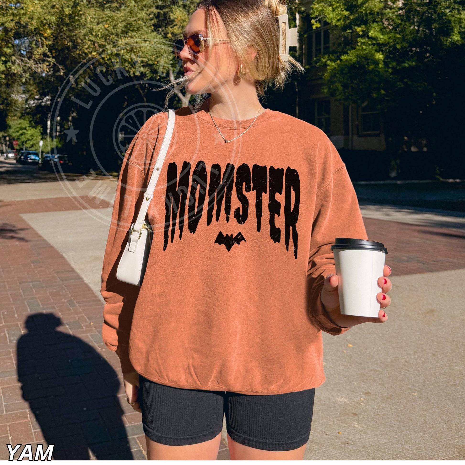 Momster Sweatshirt, Spooky Mama Sweatshirt, Mama Shirt, Mom Life Shirt, LIGHTWEIGHT Sweatshirt, Fall Sweatshirt for Her