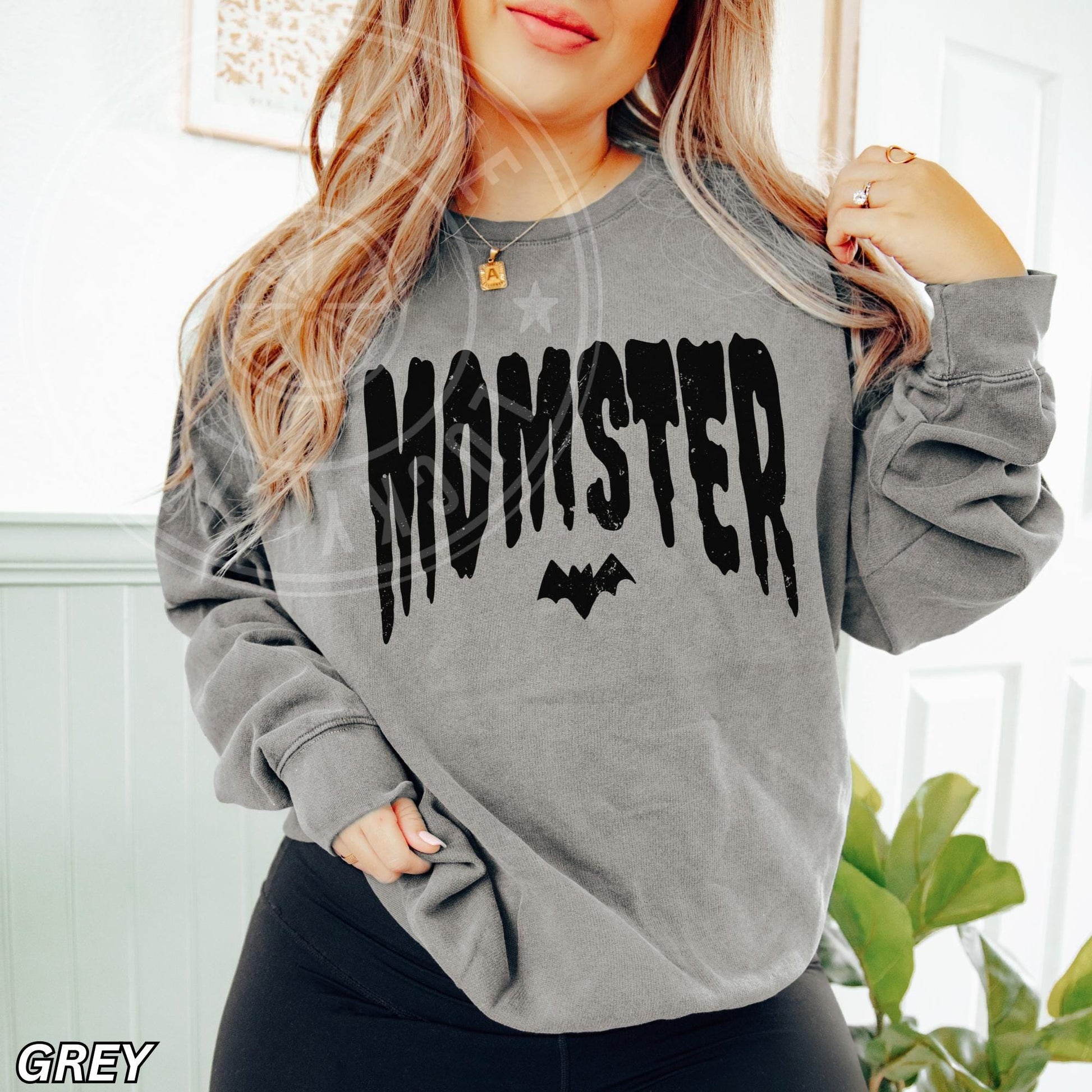 Momster Sweatshirt, Spooky Mama Sweatshirt, Mama Shirt, Mom Life Shirt, LIGHTWEIGHT Sweatshirt, Fall Sweatshirt for Her