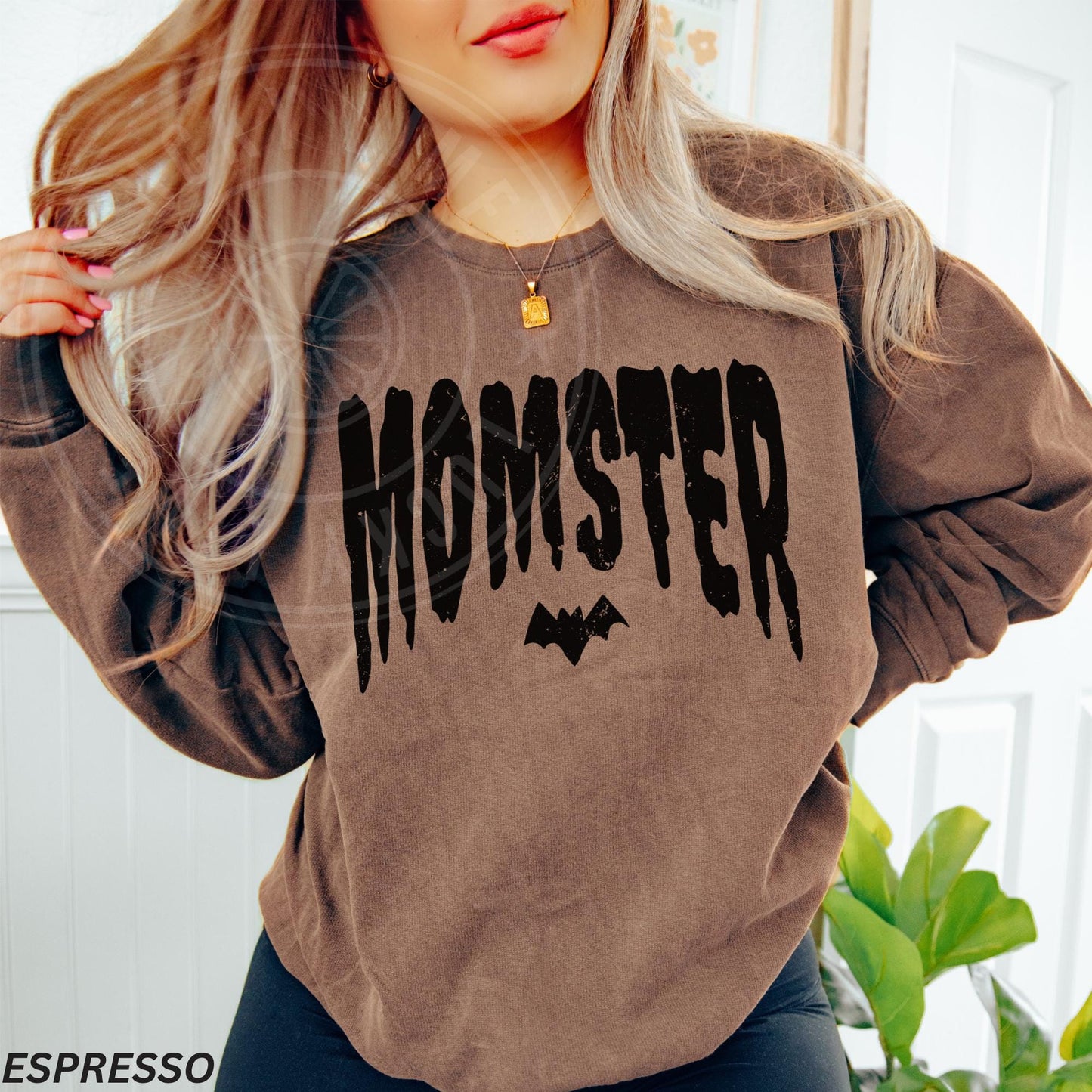 Momster Sweatshirt, Spooky Mama Sweatshirt, Mama Shirt, Mom Life Shirt, LIGHTWEIGHT Sweatshirt, Fall Sweatshirt for Her