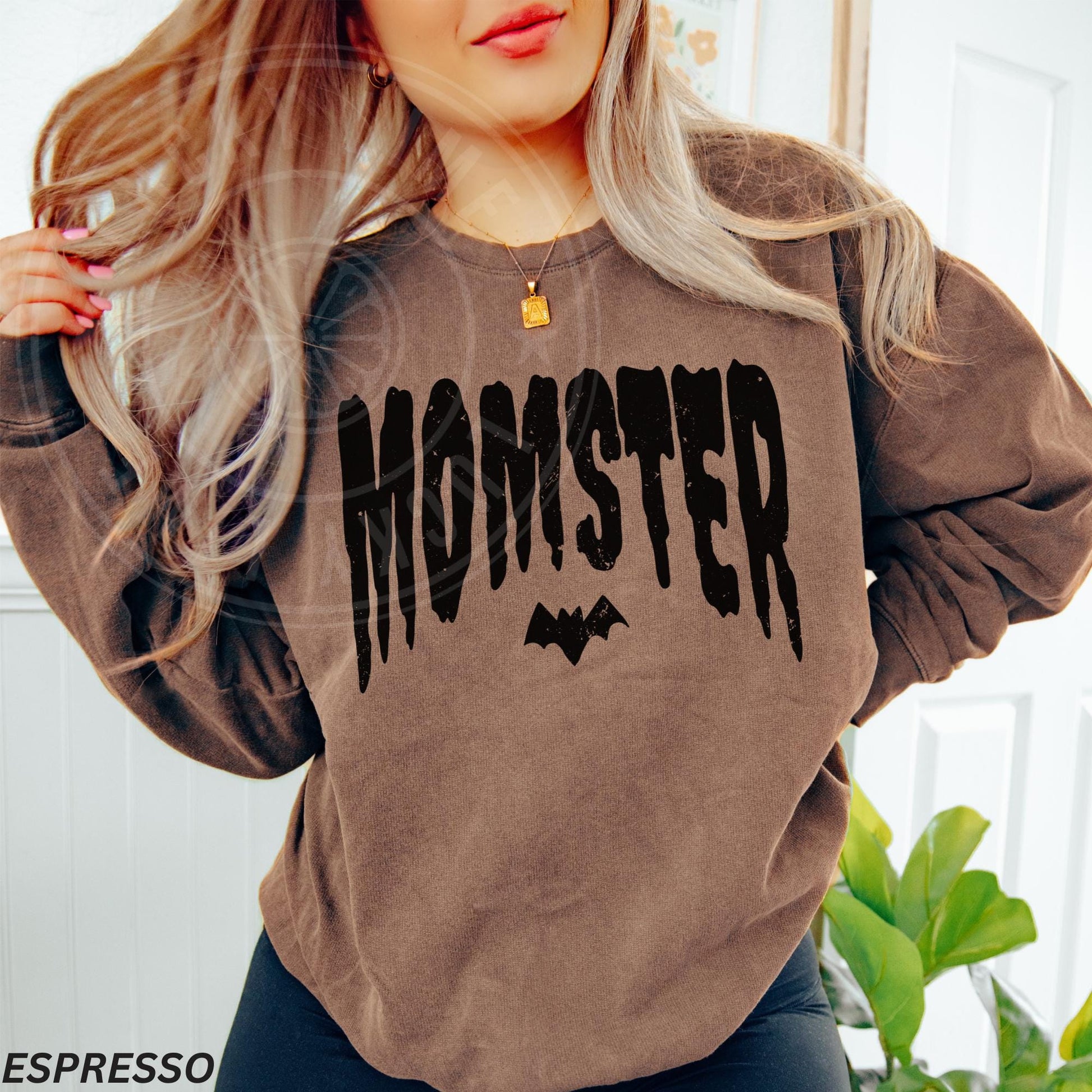 Momster Sweatshirt, Spooky Mama Sweatshirt, Mama Shirt, Mom Life Shirt, LIGHTWEIGHT Sweatshirt, Fall Sweatshirt for Her