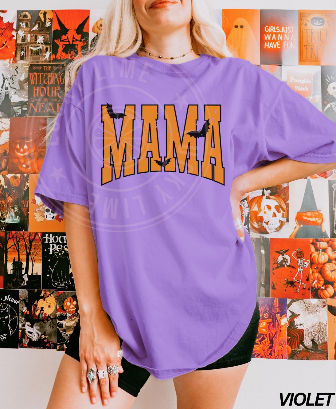 Mama Halloween Shirt, Halloween Mama Tshirt, Bat Shirt, Spooky Mama Shirt, Mom Life Shirt, Retro Halloween Tee, Mom Shirt