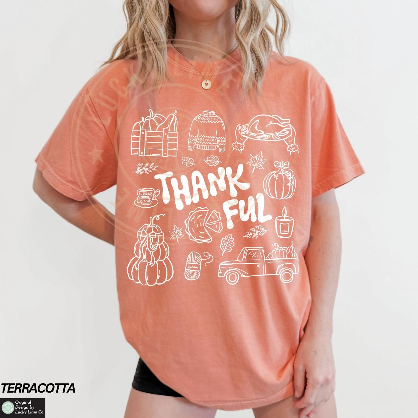 Retro Thanksgiving Shirt, Pumpkin Shirt Thankful Shirt, Thanksgiving Shirt, Fall Doodles Shirt, Fall Clothing, Autumn Tee