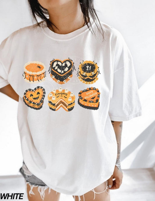 Retro Halloween Cake Shirt, Coquette Halloween Shirt, Womens Halloween Tshirt, Spooky Season Tee, Trendy Halloween, Cute Ghost Shirt