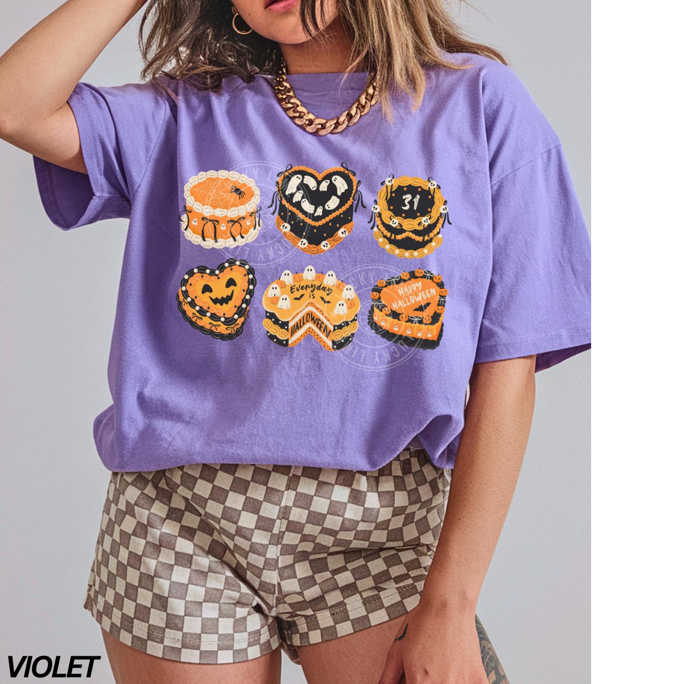 Retro Halloween Cake Shirt, Coquette Halloween Shirt, Womens Halloween Tshirt, Spooky Season Tee, Trendy Halloween, Cute Ghost Shirt