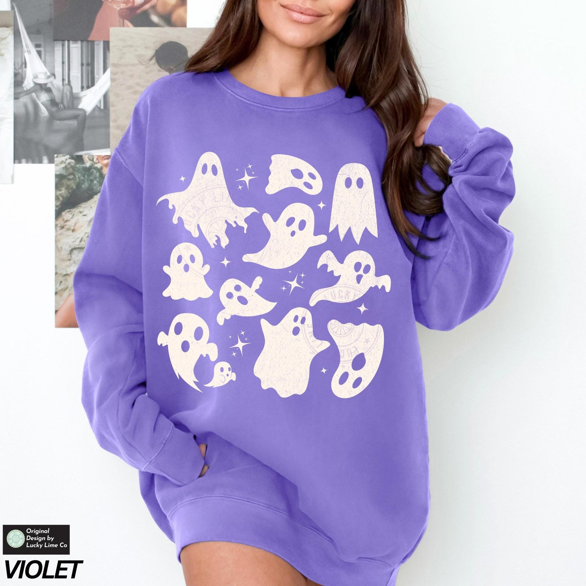 Halloween Ghost Sweatshirt, Ghost Collage Shirt, Halloween Sweatshirt, Sweatshirt, Fall Sweater, Spooky Season, Spooky Vibes