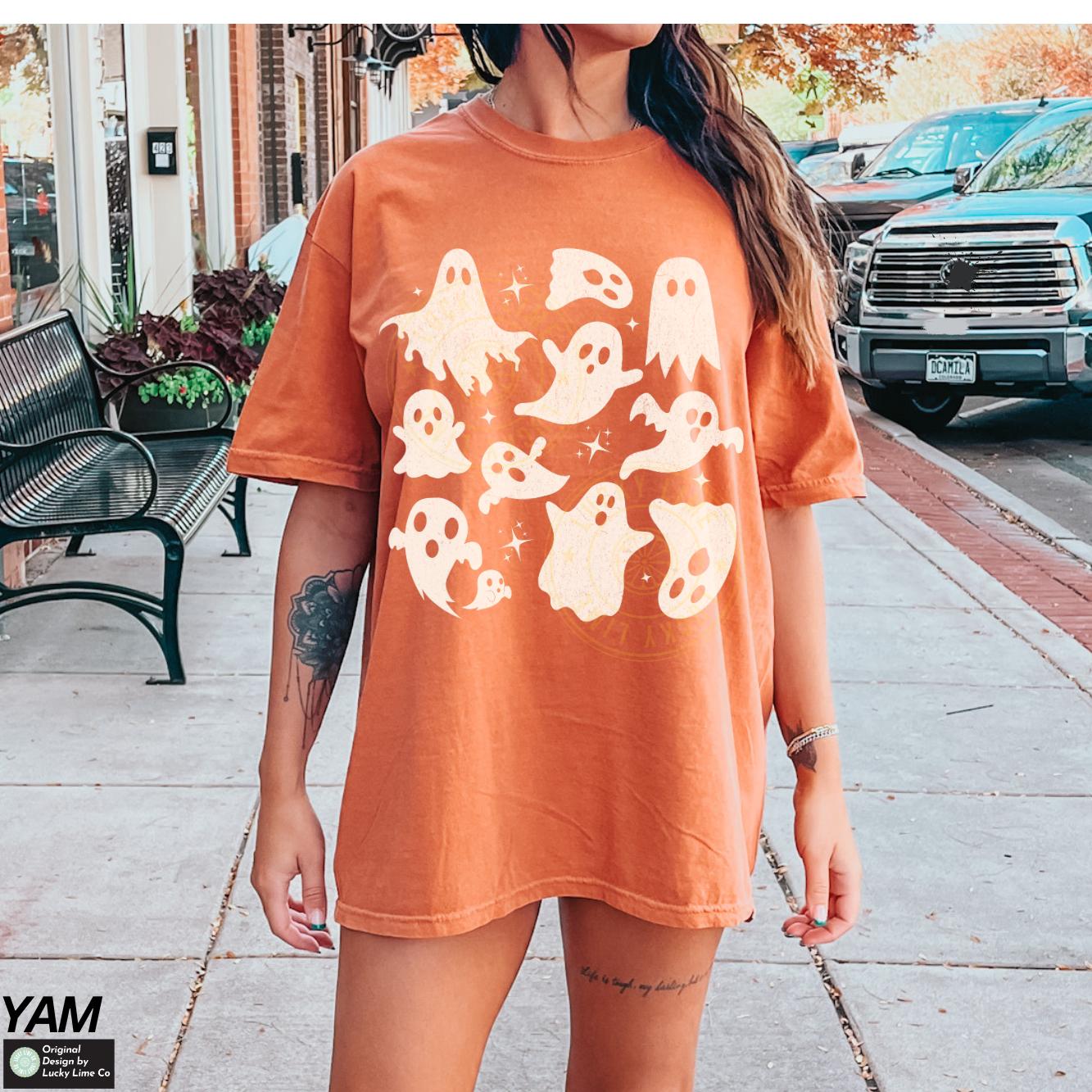 Halloween Ghost Shirt, Ghost Collage Shirt, Halloween Shirt, Cute Ghost Shirt, Cute Fall Tee, Spooky Season, Spooky Vibes, Retro Ghost Shirt