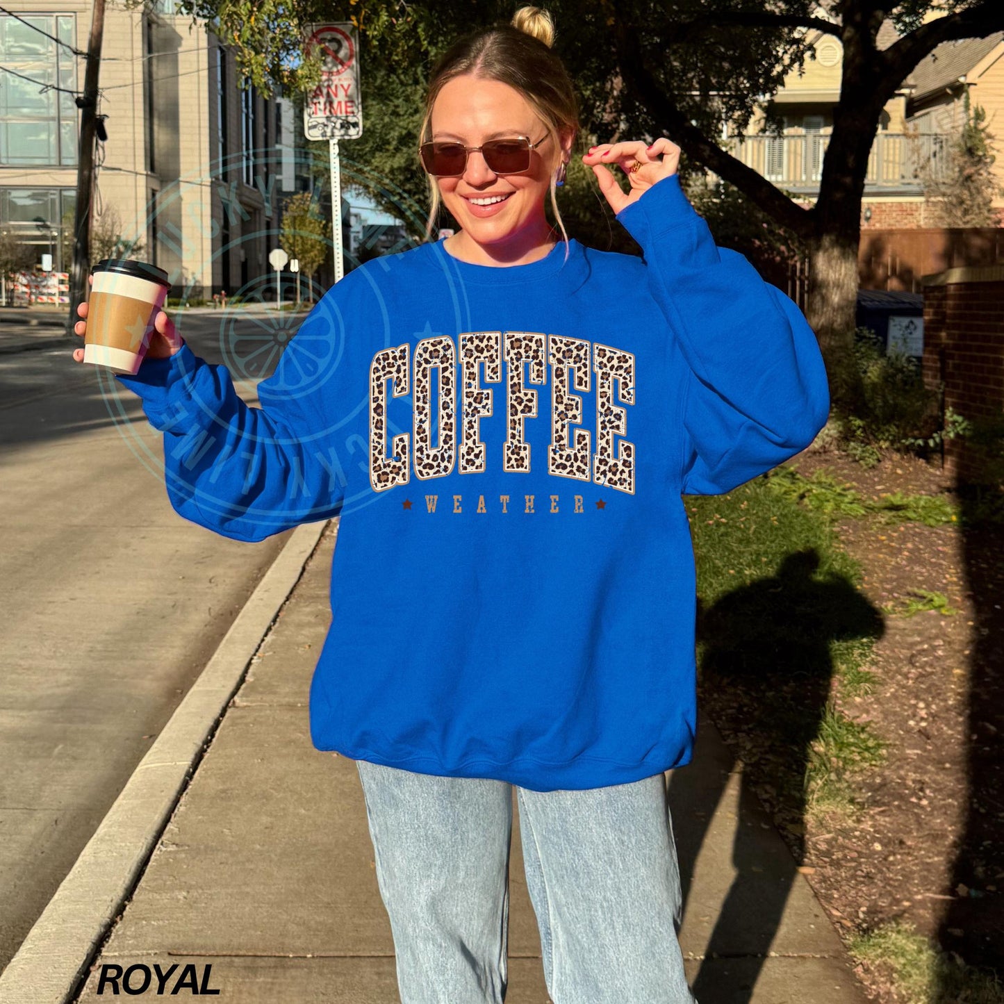 Coffee Weather Sweatshirt, Leopard Print Sweatshirt, Coffee Lover Shirt, Fall Sweatshirt for Women, Autumn Girly, Coffee Lover Sweatshirt