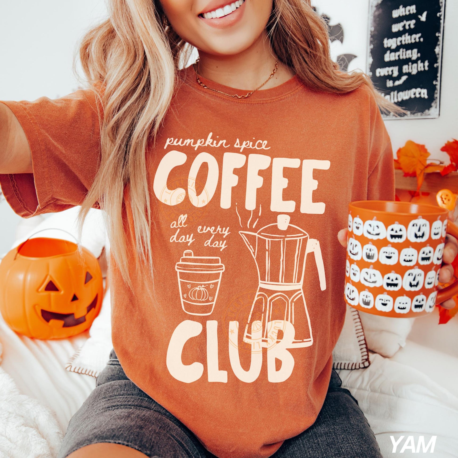 Pumpkin Spice Shirt, Pumpkin Spice Lover Shirt, Coffee Club Shirt, Womens Fall Tee, Coffee Lover Gift, Aesthetic Graphic Tee