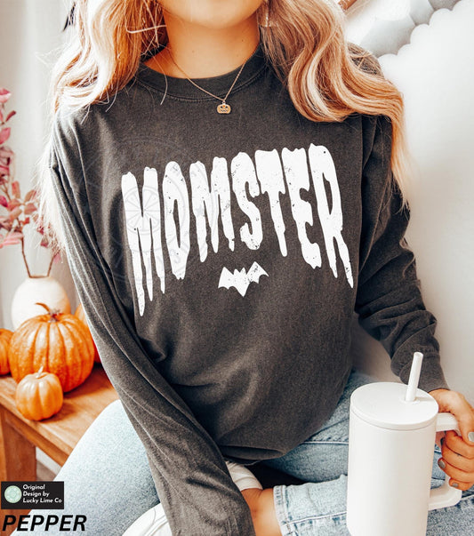 Momster Shirt, Long Sleeve Shirt, Mama Halloween Shirt, Spooky Mama Shirt, Mom Life Shirt, Funny Halloween Long Sleeve Tee