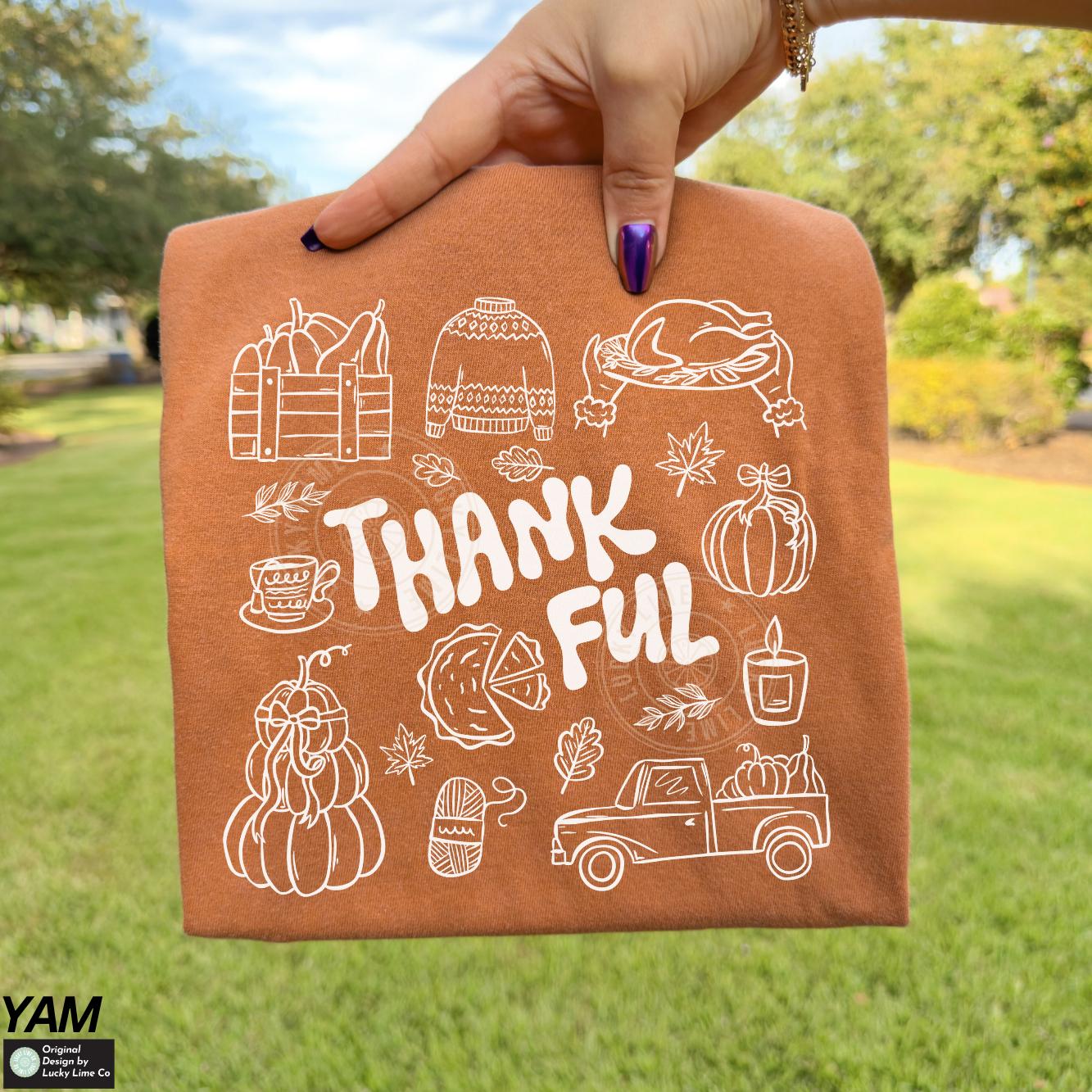 Retro Thanksgiving Shirt, Pumpkin Shirt Thankful Shirt, Thanksgiving Shirt, Fall Doodles Shirt, Fall Clothing, Autumn Tee