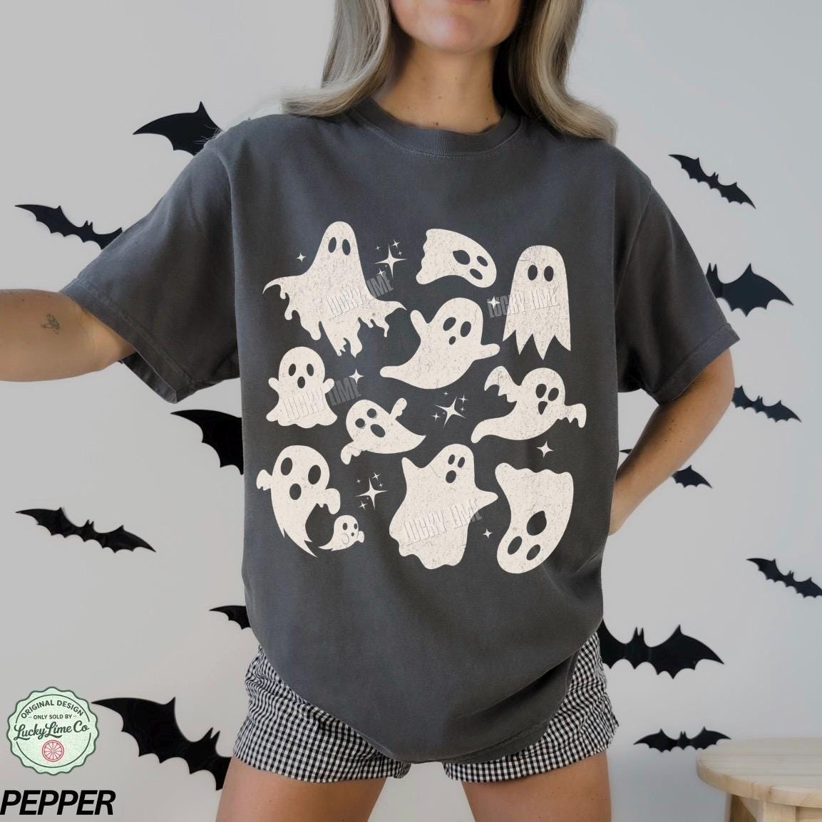 Halloween Ghost Shirt, Ghost Collage Shirt, Halloween Shirt, Cute Ghost Shirt, Cute Fall Tee, Spooky Season, Spooky Vibes, Retro Ghost Shirt