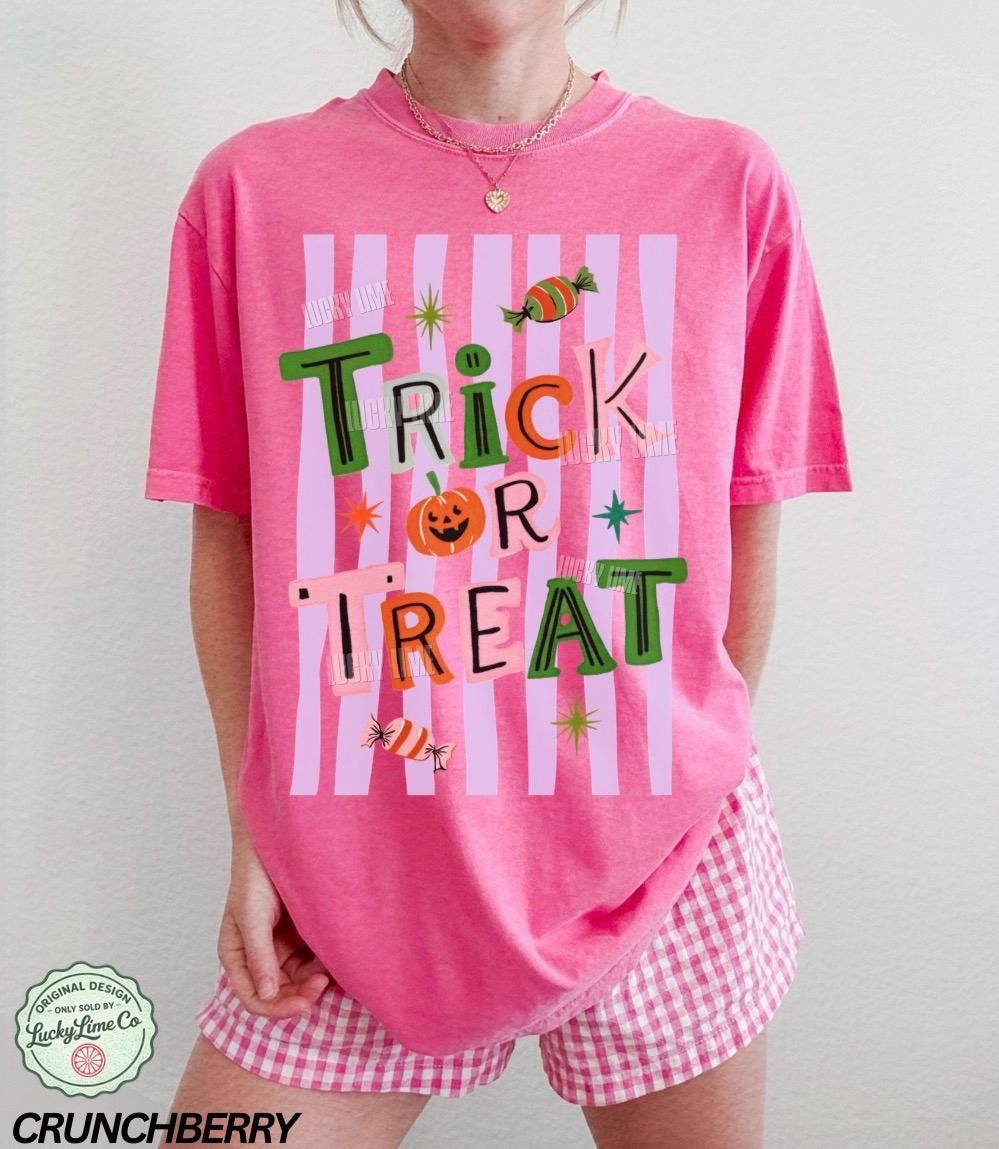 Trick or Treat Shirt, Halloween Tshirt, Preppy Halloween Shirt, Retro Halloween, Pumpkin Season, Spooky Season Tee