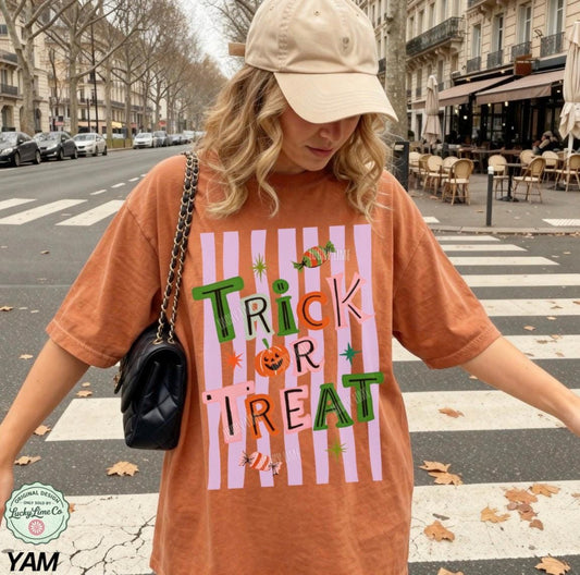 Trick or Treat Shirt, Halloween Tshirt, Preppy Halloween Shirt, Retro Halloween, Pumpkin Season, Spooky Season Tee
