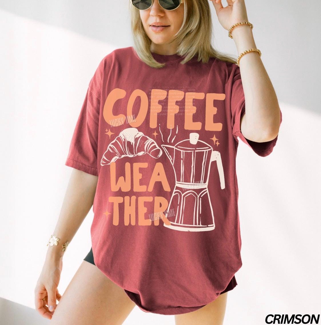 Coffee Weather Tshirt, Coffee Weather Shirt, Pumpkin Spice Season, Coffee and Croissant Tee, Fall Graphic Tee, Autumn Shirt