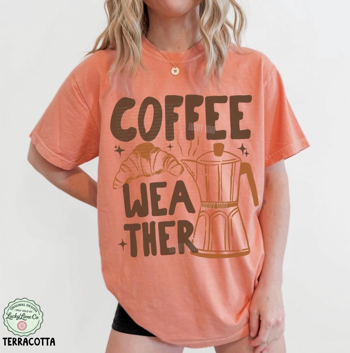 Coffee Weather Shirt, Coffee Weather T-Shirt, Pumpkin Spice Season, Coffee and Croissant Tee, Fall Graphic Tee, Autumn Shirt