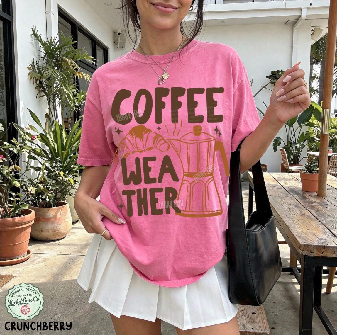 Coffee Weather Shirt, Coffee Weather T-Shirt, Pumpkin Spice Season, Coffee and Croissant Tee, Fall Graphic Tee, Autumn Shirt