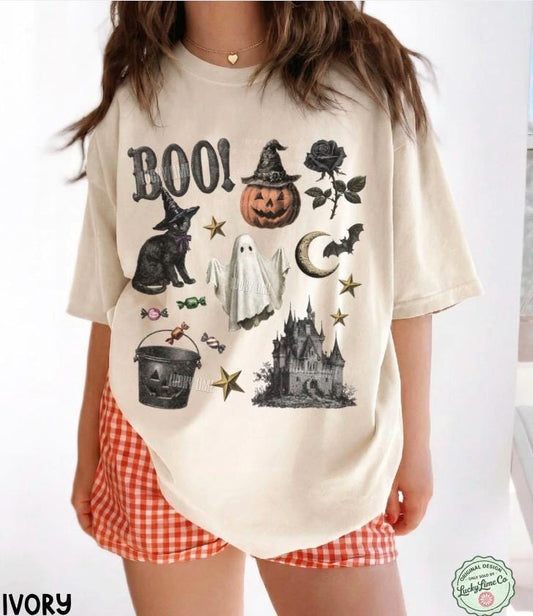 Retro Halloween Collage Shirt, Halloween Ephemera, Halloween Tshirt, Spooky Season, Vintage Halloween, Haunted House Shirt