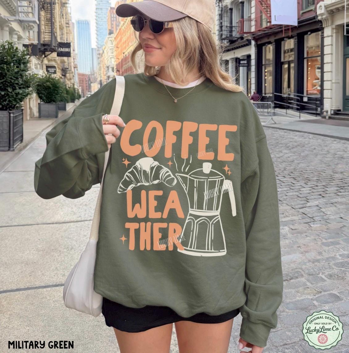 Coffee Weather Sweatshirt, Coffee Weather Sweater, Pumpkin Spice Season, Coffee and Croissants, Fall Sweatshirt, Autumn Shirt, Fall Vibes
