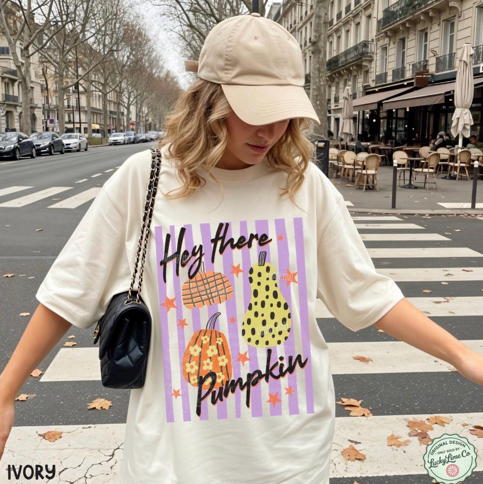Hey There Pumpkin Shirt, Pumpkin Season Shirt, Pumpkin Patch Graphic Tee, Womens Fall Tshirt, Fall Shirt, Thanksgiving Gift