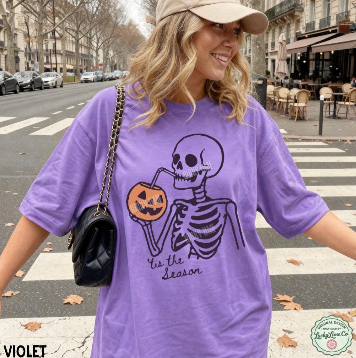 Tis The Season Halloween Shirt, Skeleton Halloween Shirt, Summerween Halloween Shirt, Fall Shirt, Unisex Halloween Shirt, Pumpkin Season Tee