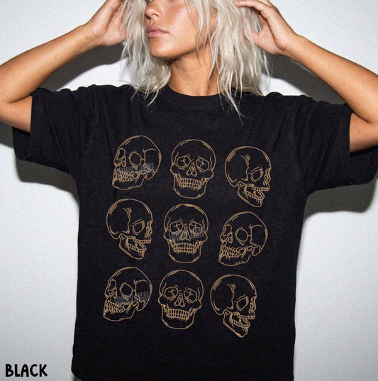 Skeleton Shirt, Skull Halloween Shirt, Vintage Halloween Shirt, Skull Shirt, Gothic Halloween, ®, Shirts for Women, Fall Tee