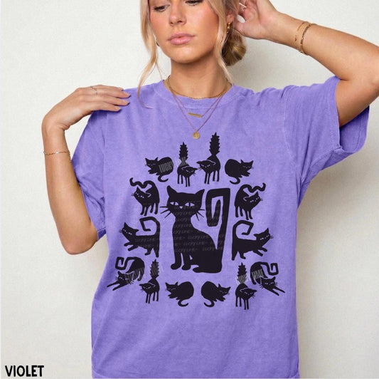 Black Cat Halloween Shirt, Black Cats Shirt, Retro Halloween Tshirt, Cute Halloween Tee, Womens Halloween Shirt, ®, Fall Shirt