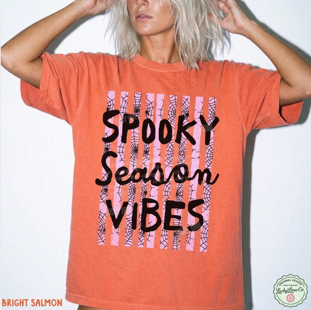 Spooky Season Shirt, Halloween Graphic Tee, Retro Halloween Shirt, Striped Halloween Design Tshirt, Cute Halloween Shirts
