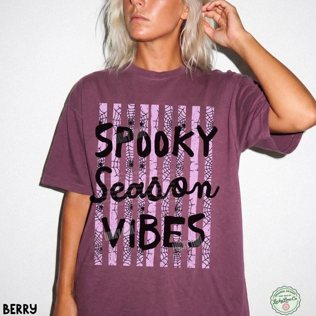 Spooky Season Shirt, Halloween Graphic Tee, Retro Halloween Shirt, Striped Halloween Design Tshirt, Cute Halloween Shirts