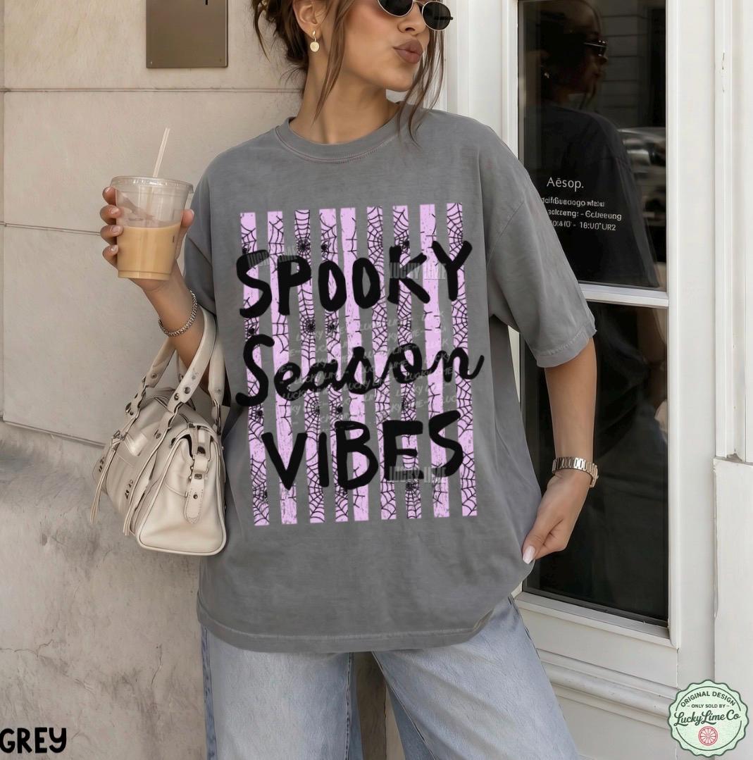 Spooky Season Shirt, Halloween Graphic Tee, Retro Halloween Shirt, Striped Halloween Design Tshirt, Cute Halloween Shirts