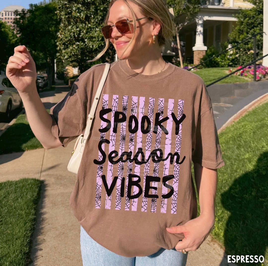 Spooky Season Shirt, Halloween Graphic Tee, Retro Halloween Shirt, Striped Halloween Design Tshirt, Cute Halloween Shirts